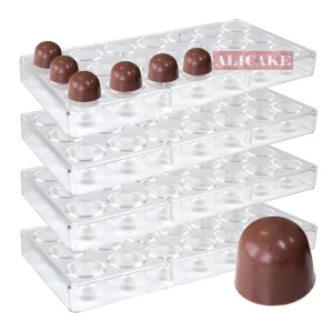 4Pcs Set Polycarbonate Chocolate Molds Bullet Shape Candy Bonbons Mould Professional Baking Pastry Confectionery Tools 2124B